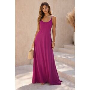 New 27 Miles Malibu Nata Maxi Fuschia Tank Dress Summer Medium Long Casual